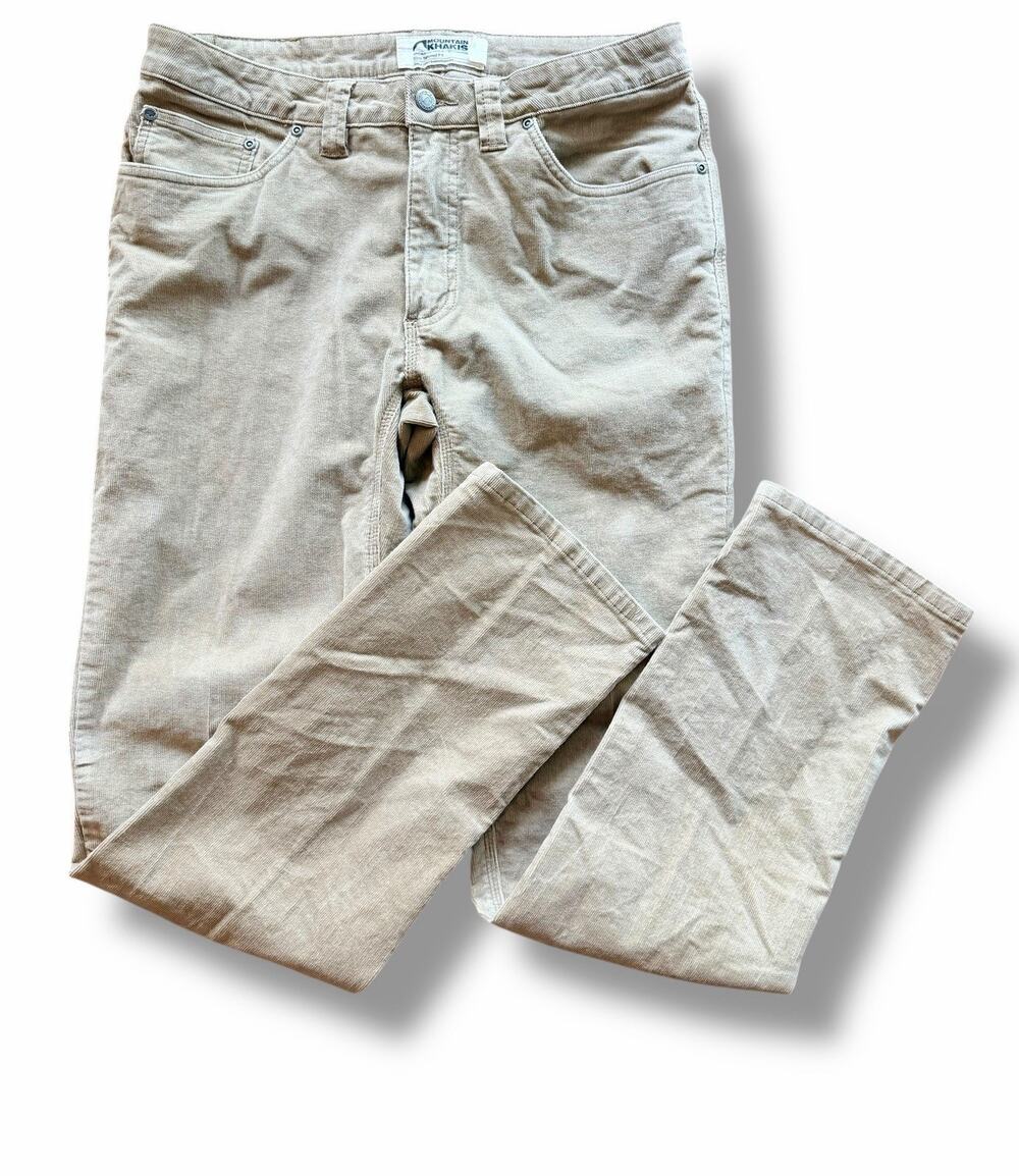 Mountain Khakis Canyon Cord Corduroy Chino Pants Mens 33x32 Khaki Slim Fit
